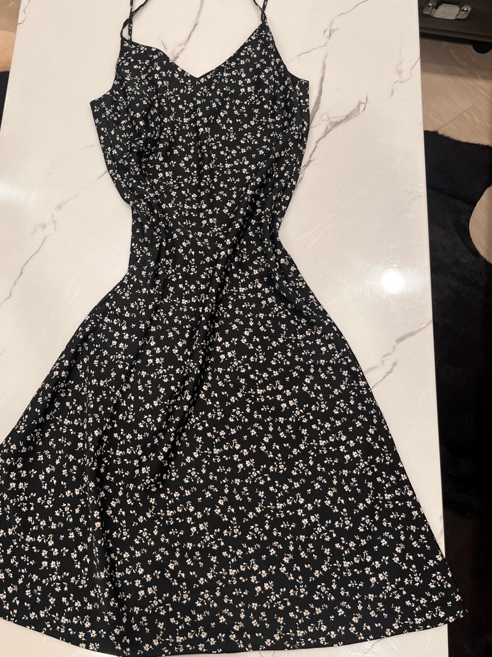 Forever 21 Black Maxi Dress with White Floral Print